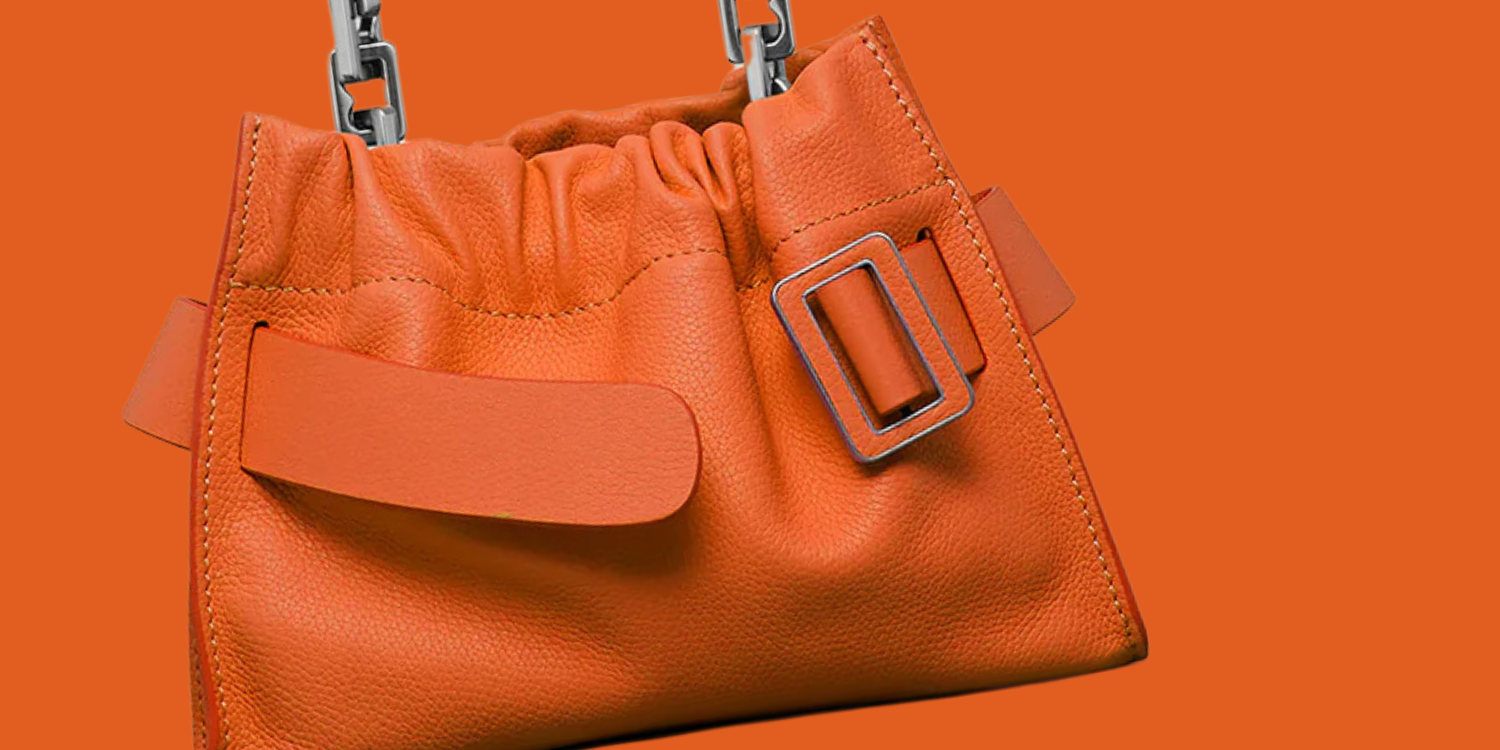image of boyy square scrunchy soft leather mini bag
