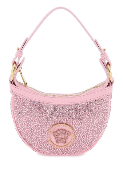 1P88V VERSACE  REPEAT MINI HOBO BAG WITH CRYSTALS