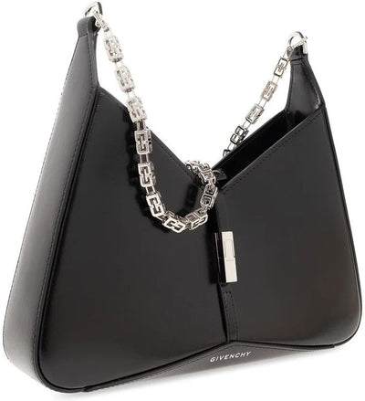 001 GIVENCHY  CUT OUT SMALL BLACK LEATHER BAG