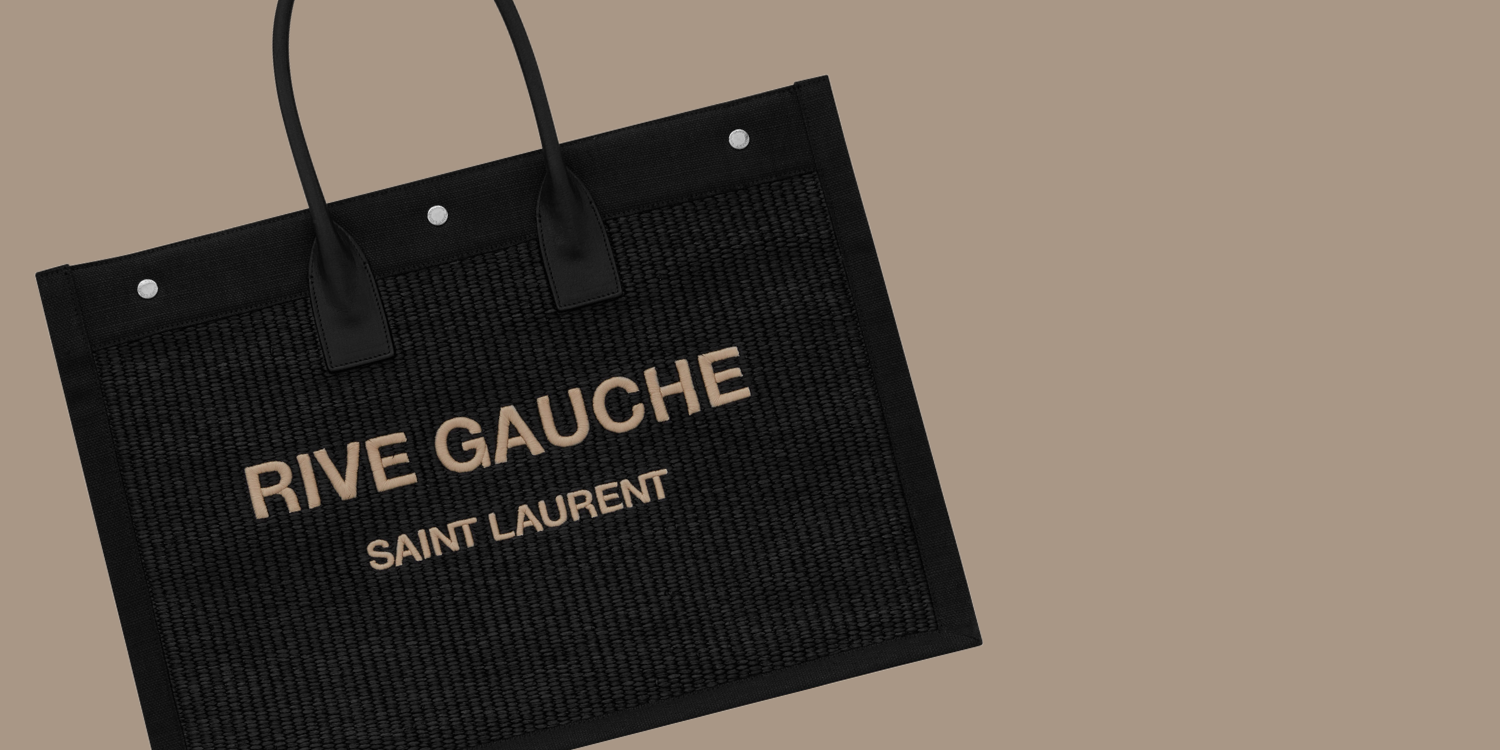 Saint Laurent Men's Noe Rive Gauche Canvas Tote Bag