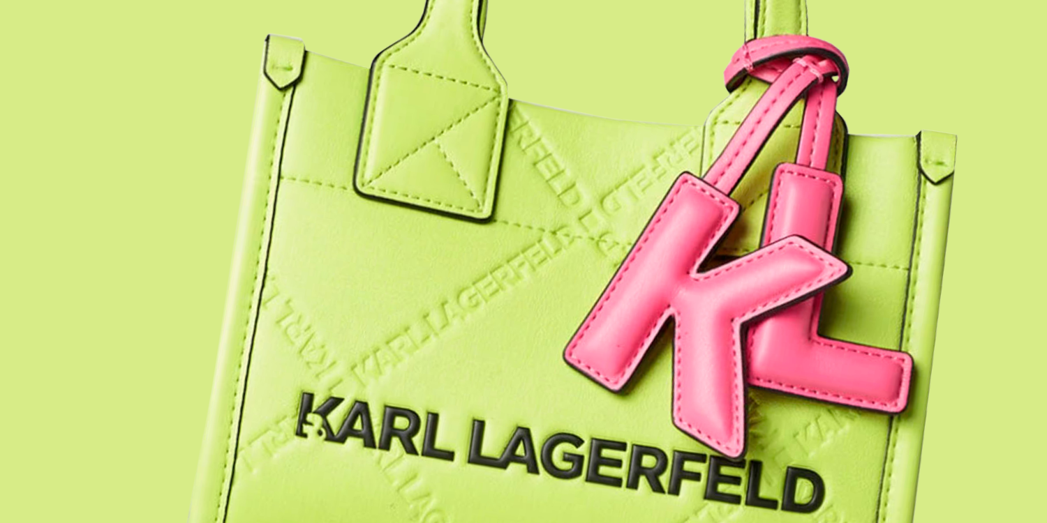image of karl lagerfeld k/skuare embossed tote bag