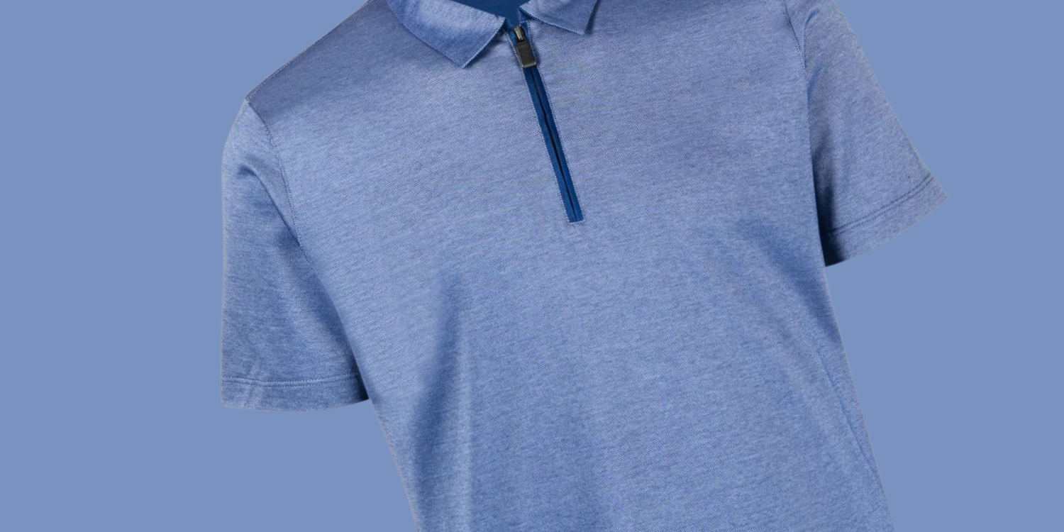 image of canali zip-up polo shirt