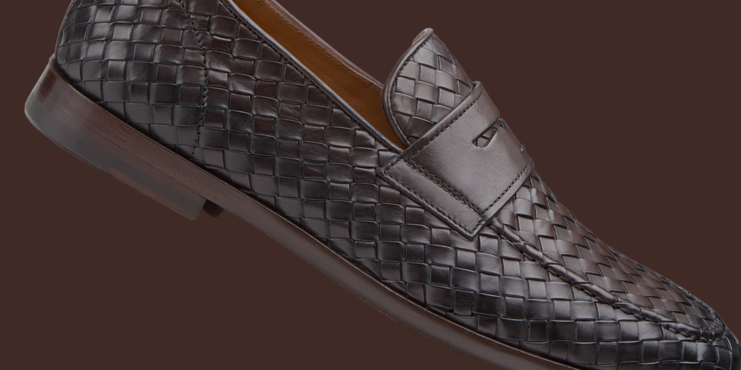 image of doucal's woven leather loafers
