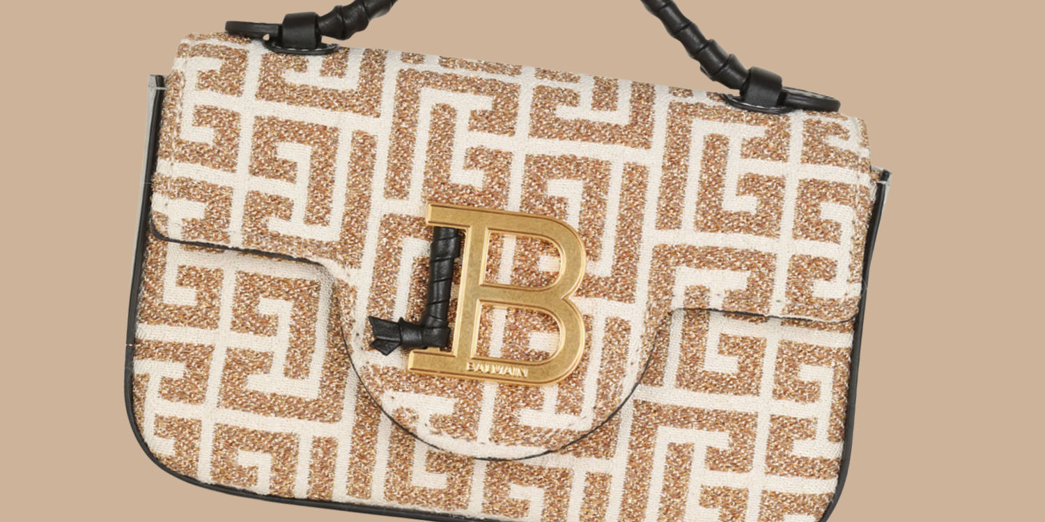image of Balmain B-Buzz Mini Bag with lurex monogram