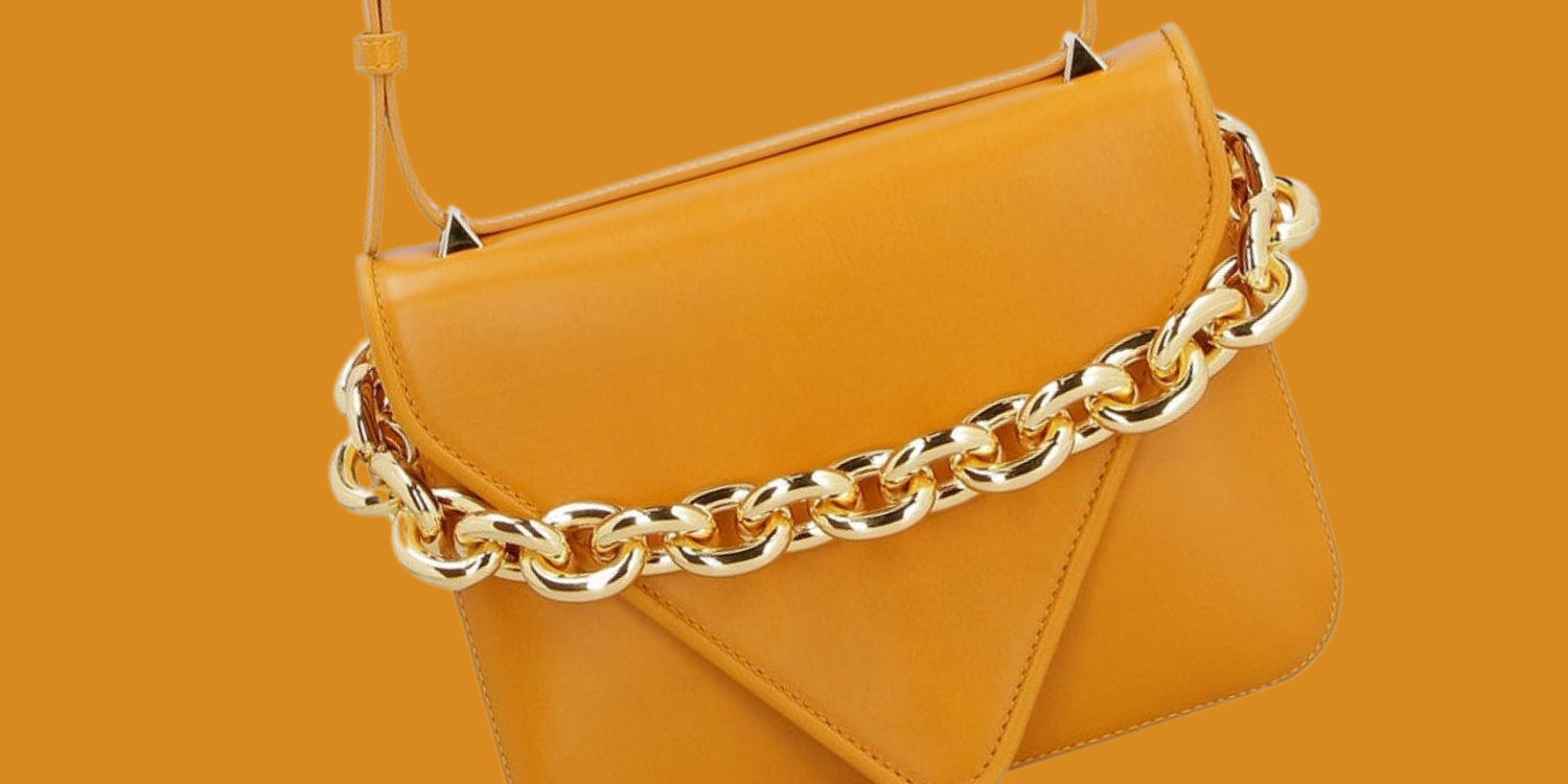 image of Bottega Veneta Mount Leather Envelope Bag