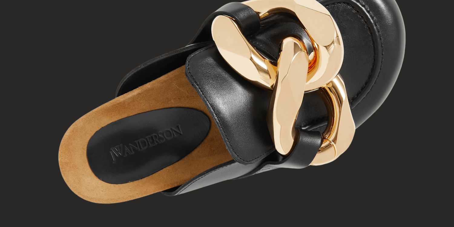 image of jw anderson chain slippers