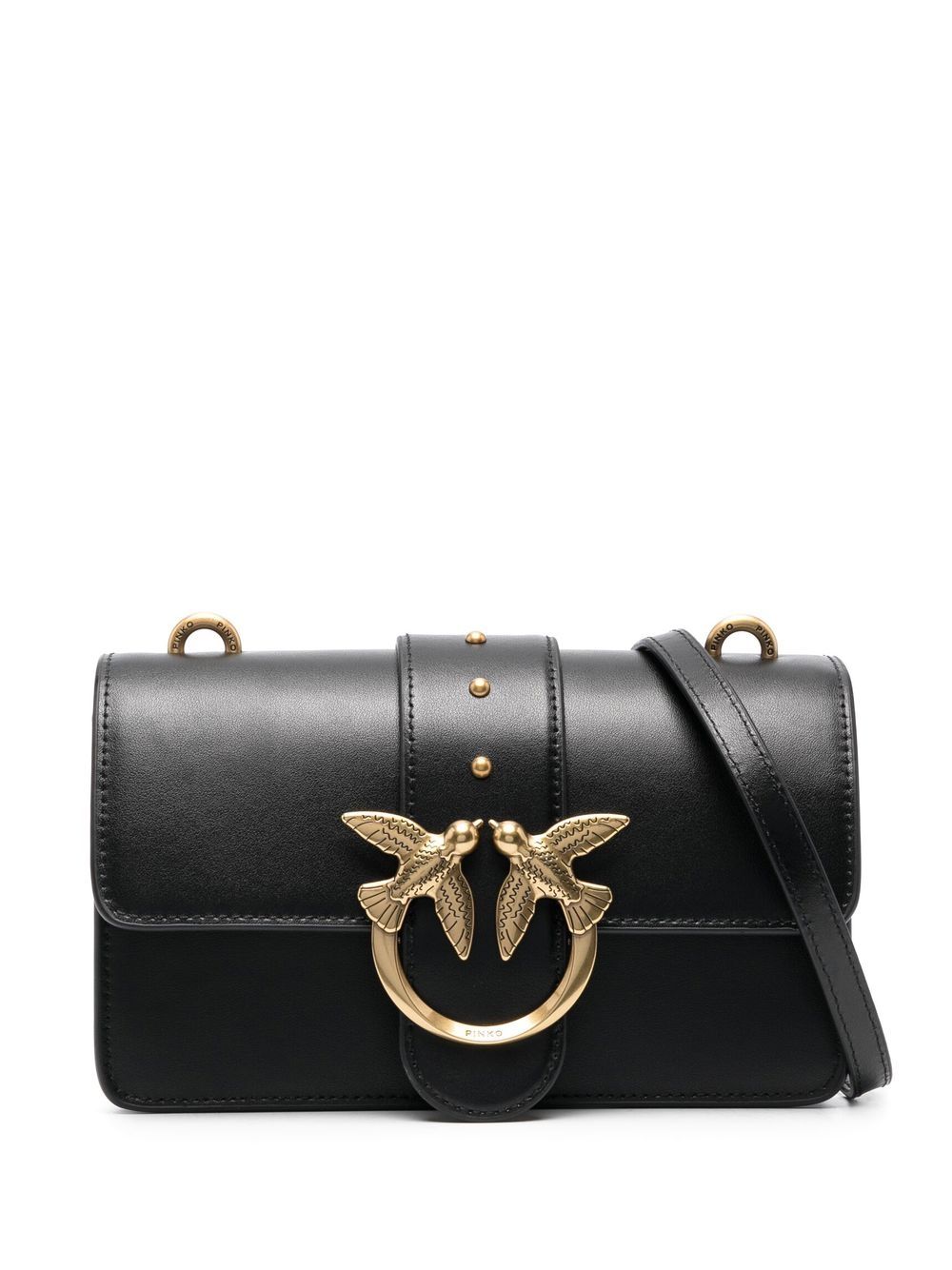 A1K1Z99Q PINKO JET BLACK LEATHER CROSSBODY BAG