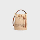 04LU CELINE CLARA CELINE CLASSIC PANIER IN RAFFIA AND CALFSKIN