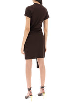 002EX FERRAGAMO SALVATORE  SHORT DRESS WITH SASH AND METAL RING ACCENT