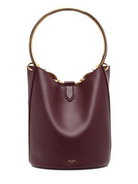 Stylish and spacious Ring Large Bucket Bag in sleek black leather