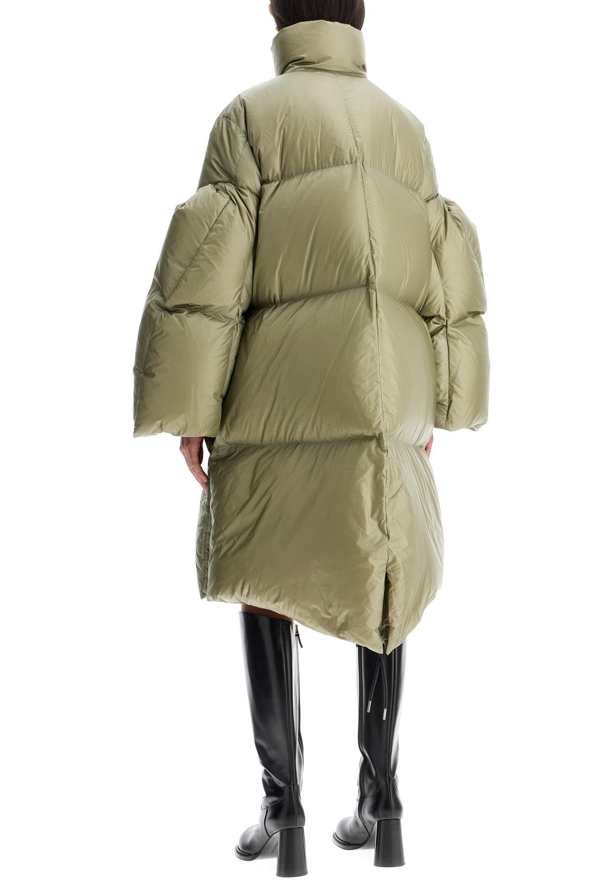 LONG DOWN JACKET WITH SCULPTED SLEEVES - KHAKI / 2