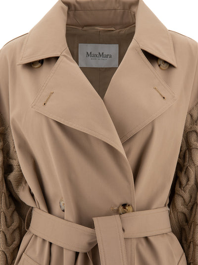 Beige MAX MARA TRENCH IN GABARDINA ANTIGOCCIA "CICLADI"