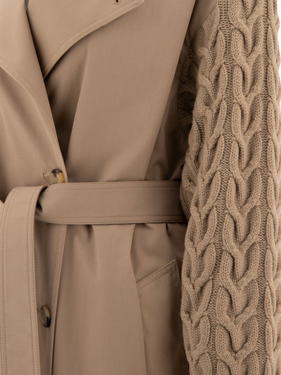 Beige MAX MARA TRENCH IN GABARDINA ANTIGOCCIA "CICLADI"