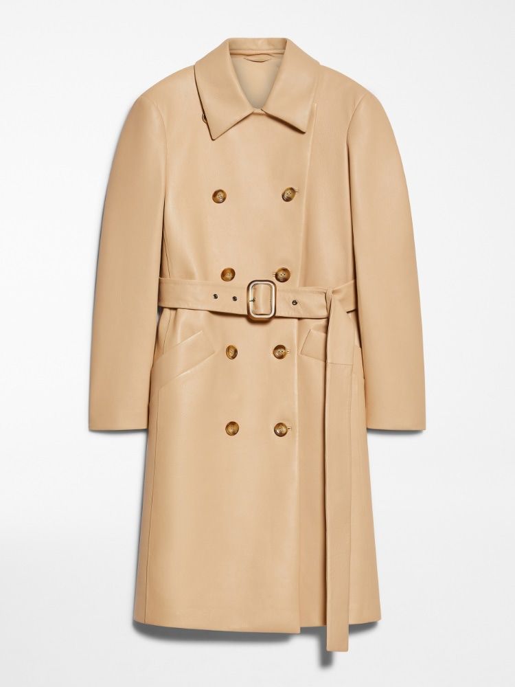 001 MAX MARA SPORTMAX GIOSTRA LEATHER TRENCH BEIGE