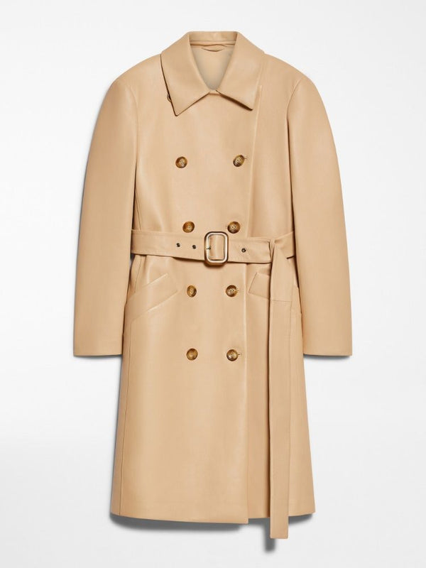 001 MAX MARA SPORTMAX GIOSTRA LEATHER TRENCH BEIGE