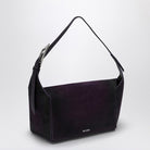 769 THE ATTICO  DARK VIOLET 7/7 SUEDE SHOULDER BAG