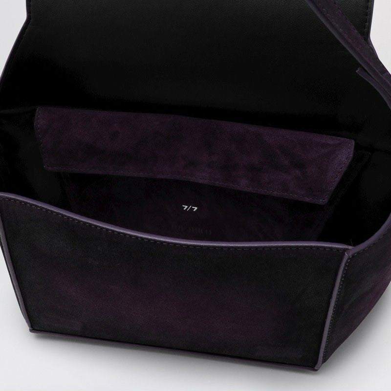 769 THE ATTICO  DARK VIOLET 7/7 SUEDE SHOULDER BAG