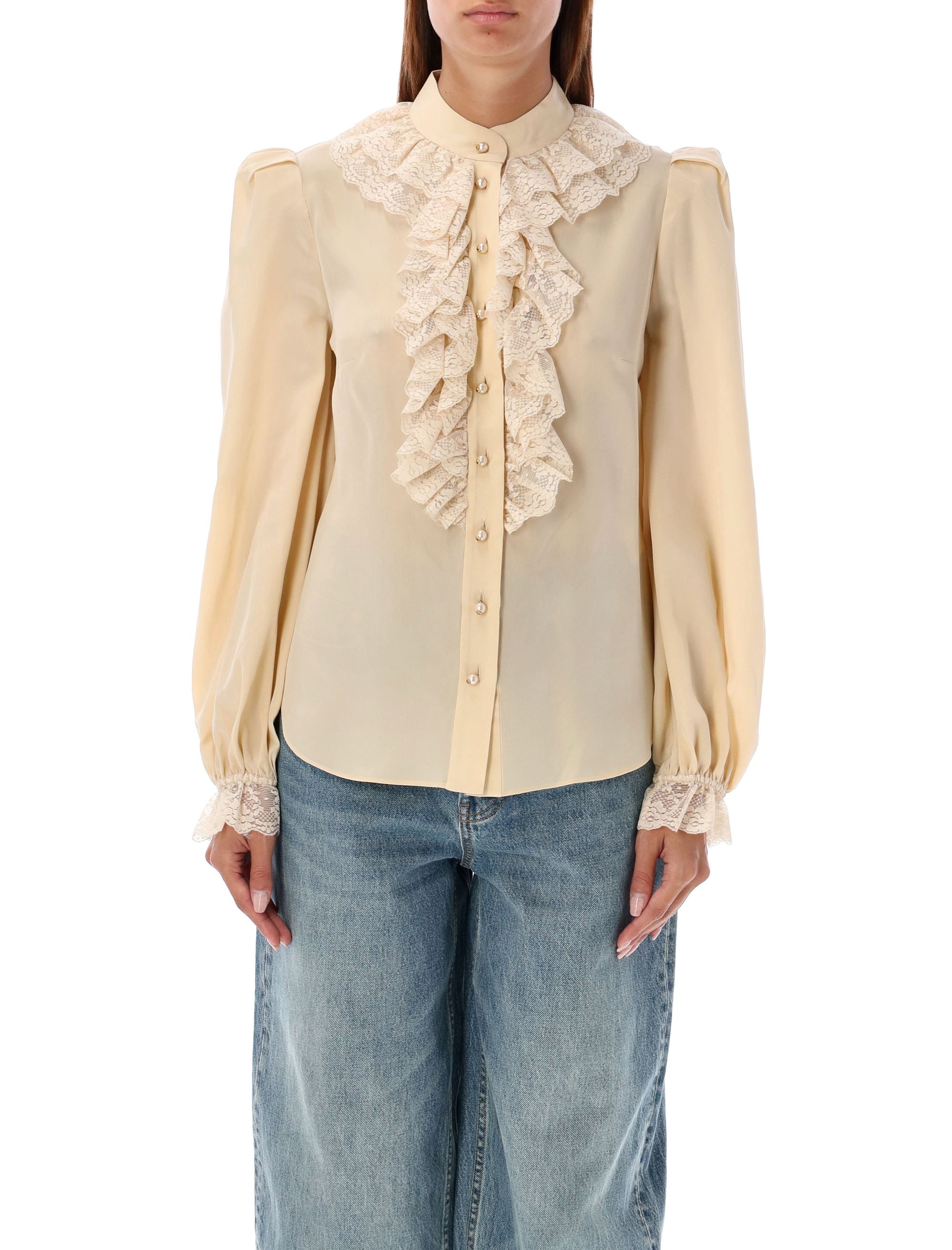 MES DEMOISELLES Maestro Loose Tunic Top Revolve Frilly on sale Ruffled Blouse Cream 4