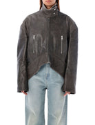 685 JW ANDERSON CURVED HEM LEATHER JACKET