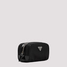 F0002 PRADA  BLACK RE-NYLON AND BRUSHED LEATHER CARRIER