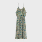 96CB CELINE GATHERED MIDI DRESS IN SILK GEORGETTE