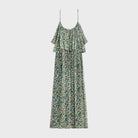 96CB CELINE GATHERED MIDI DRESS IN SILK GEORGETTE