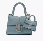 040 MARC JACOBS BLUE LEATHER METALLIC EFFECT BAG