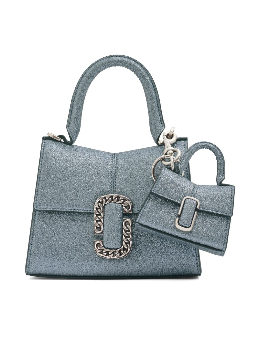 040 MARC JACOBS BLUE LEATHER METALLIC EFFECT BAG