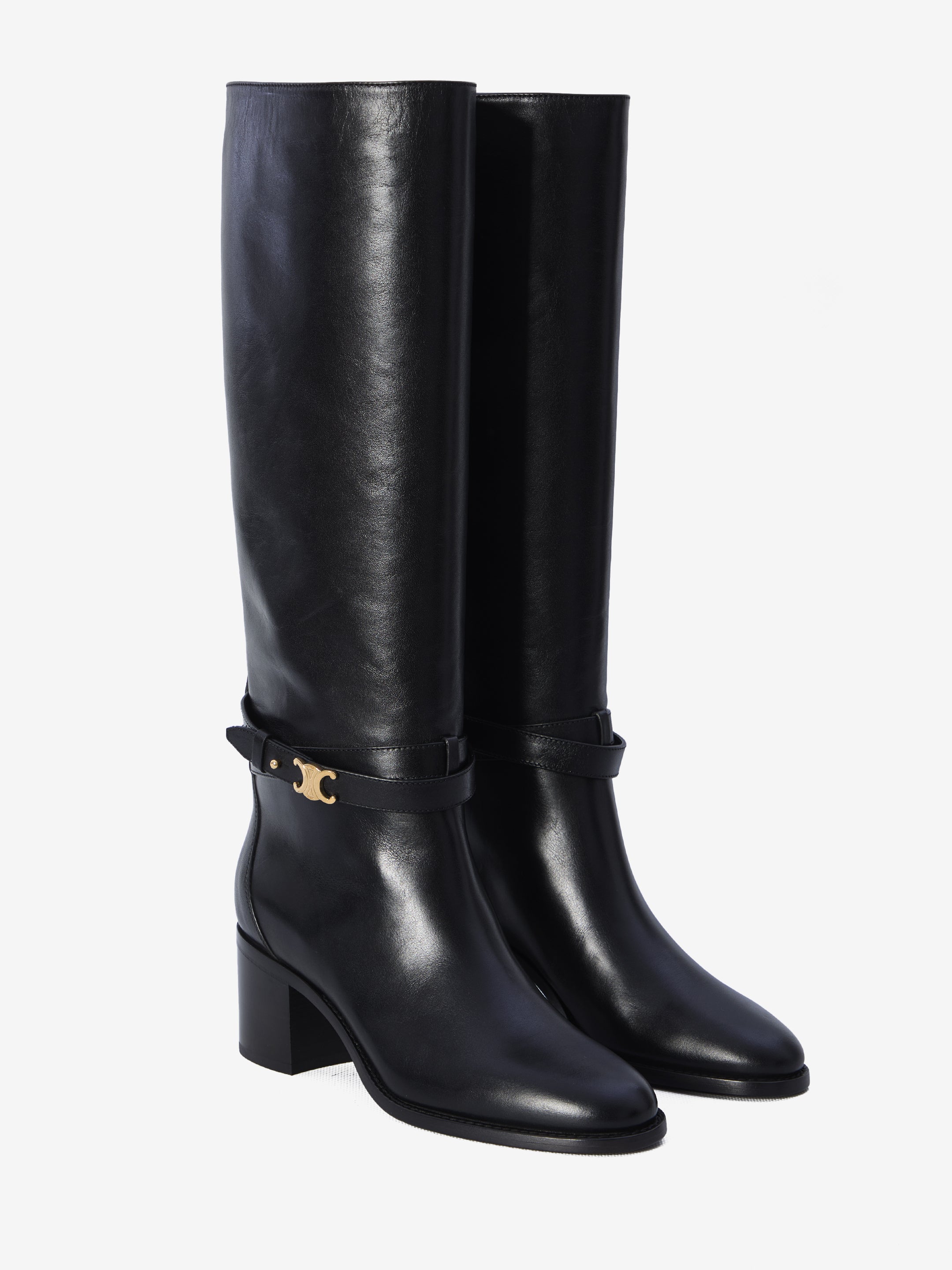 Celine black leather boots best sale