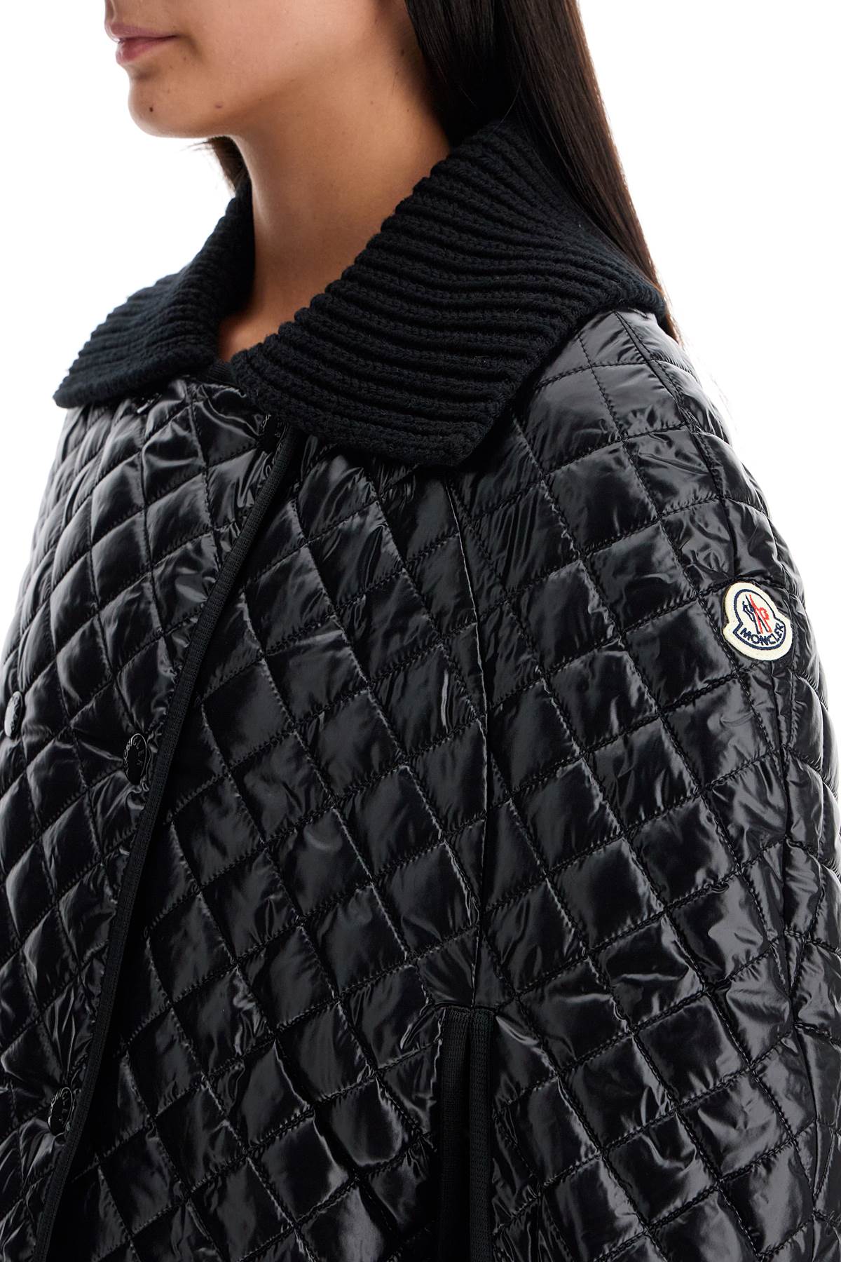 999 MONCLER QUILTED CAPE WITH COLLAR