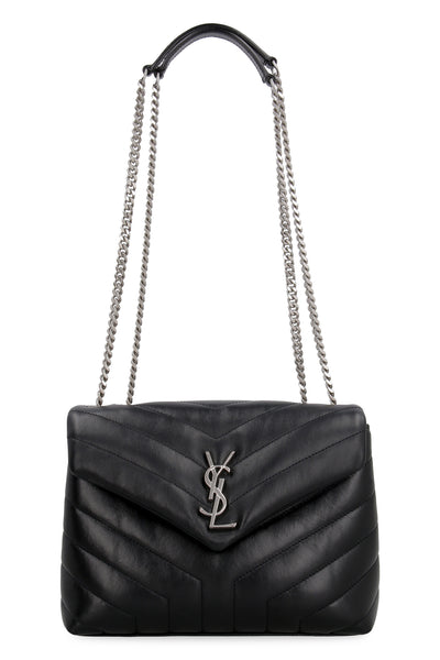 1000 SAINT LAURENT LOULOU S BLACK BAG WITH SILVER LOGO