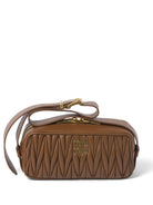 F098L MIU MIU CAMEL BRAIDED CROSSBODY