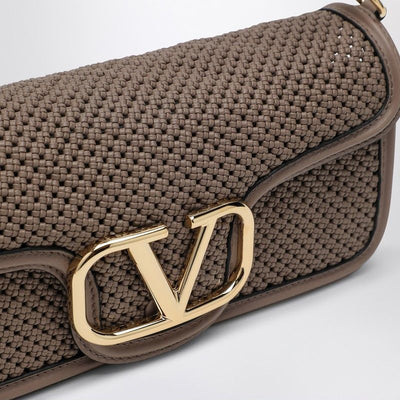 416 VALENTINO GARAVANI  CLAY-COLOURED LOCò BAG IN WOVEN LEATHER