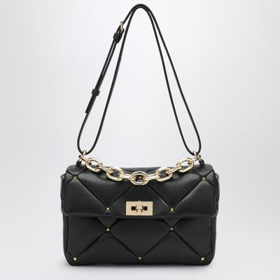 0NO VALENTINO GARAVANI  BLACK ROCKSTUD SPIKE BAG