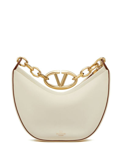 098 VALENTINO GARAVANI MINI VLOGO MOON BAG IN NAPPA LEATHER WITH CHAIN