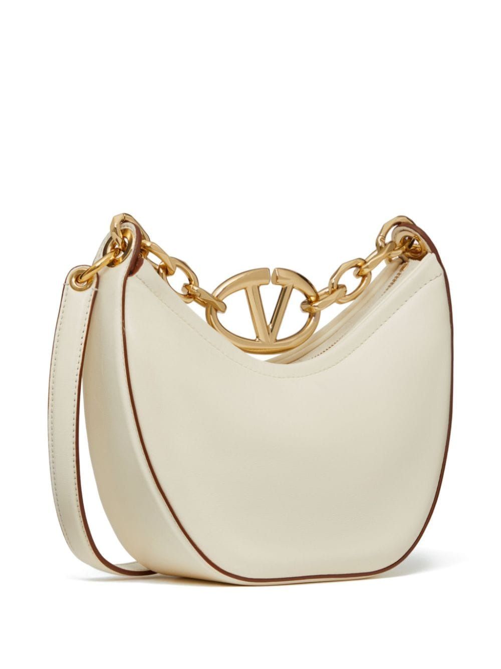 098 VALENTINO GARAVANI MINI VLOGO MOON BAG IN NAPPA LEATHER WITH CHAIN