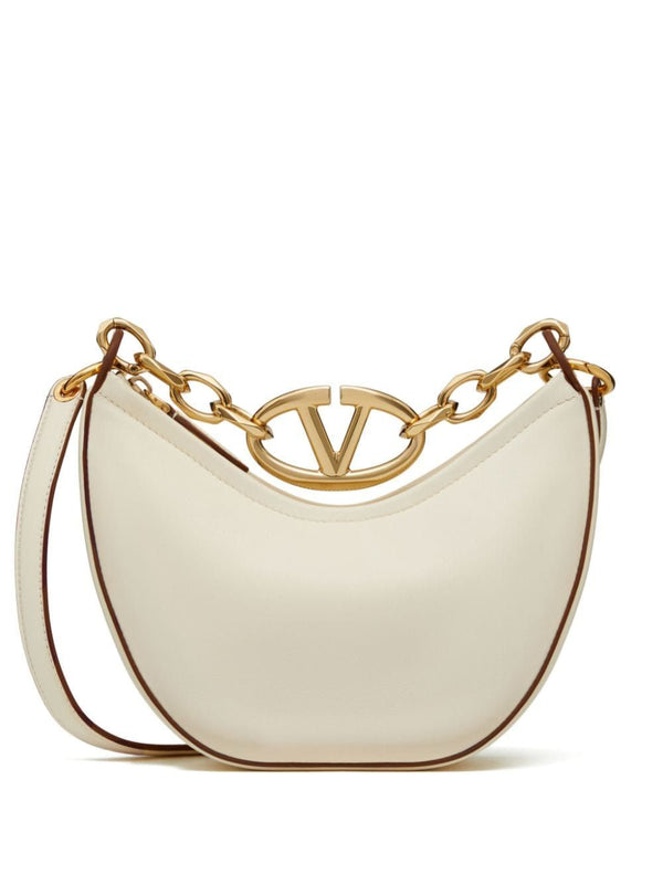 098 VALENTINO GARAVANI MINI VLOGO MOON BAG IN NAPPA LEATHER WITH CHAIN