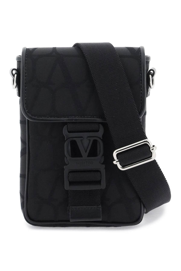 0NO VALENTINO GARAVANI BLACK ICONOGRAPHE MINI CROSSBODY BAG