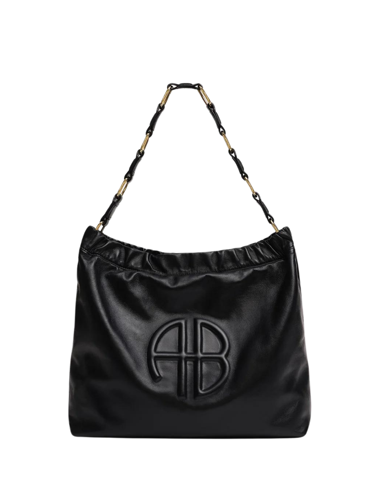 Stylish and durable Kate Shoulder Bag in black leather with adjustable strap