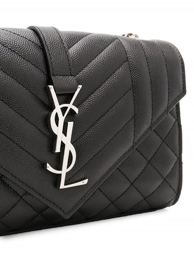 1000 SAINT LAURENT ENV S BAG BLACK SILVER LOGO