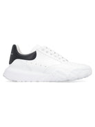 Oversize white trainer court sneakers with chunky sole and lace-up design