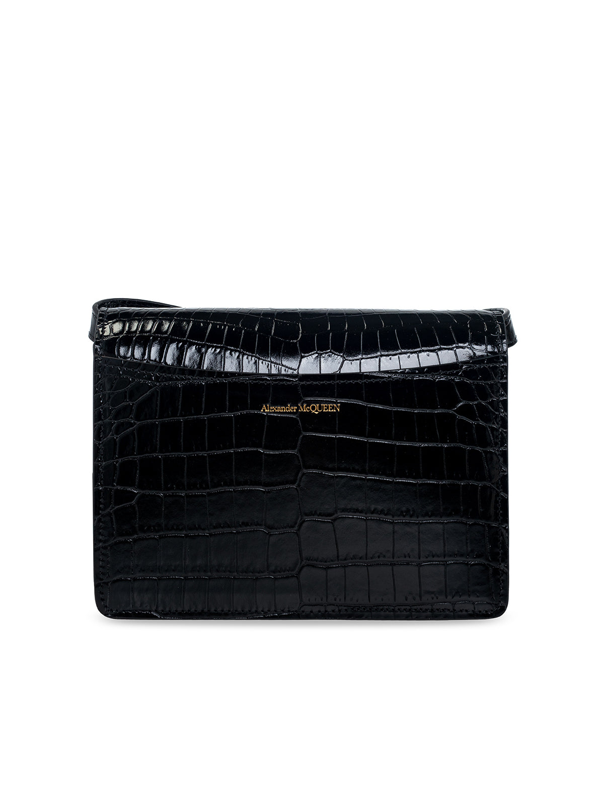 BLACK ALEXANDER MCQUEEN THE FOUR RING CROSSBODY BAG