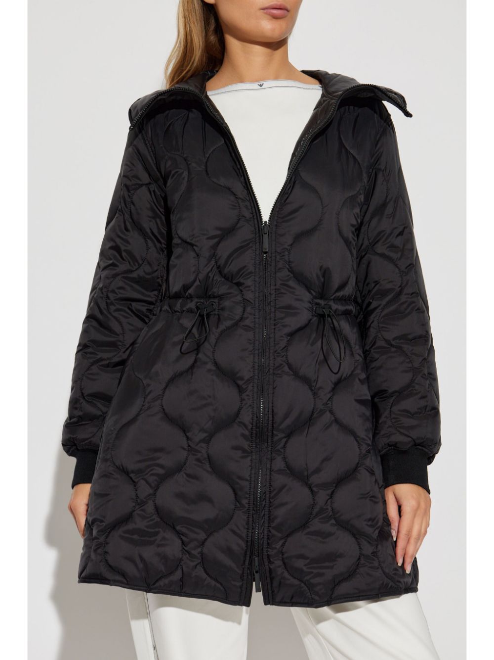 Emporio Armani black shops nylon coat