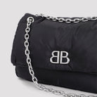 1000 BALENCIAGA MONACO M BLACK PADDED LOGO BAG