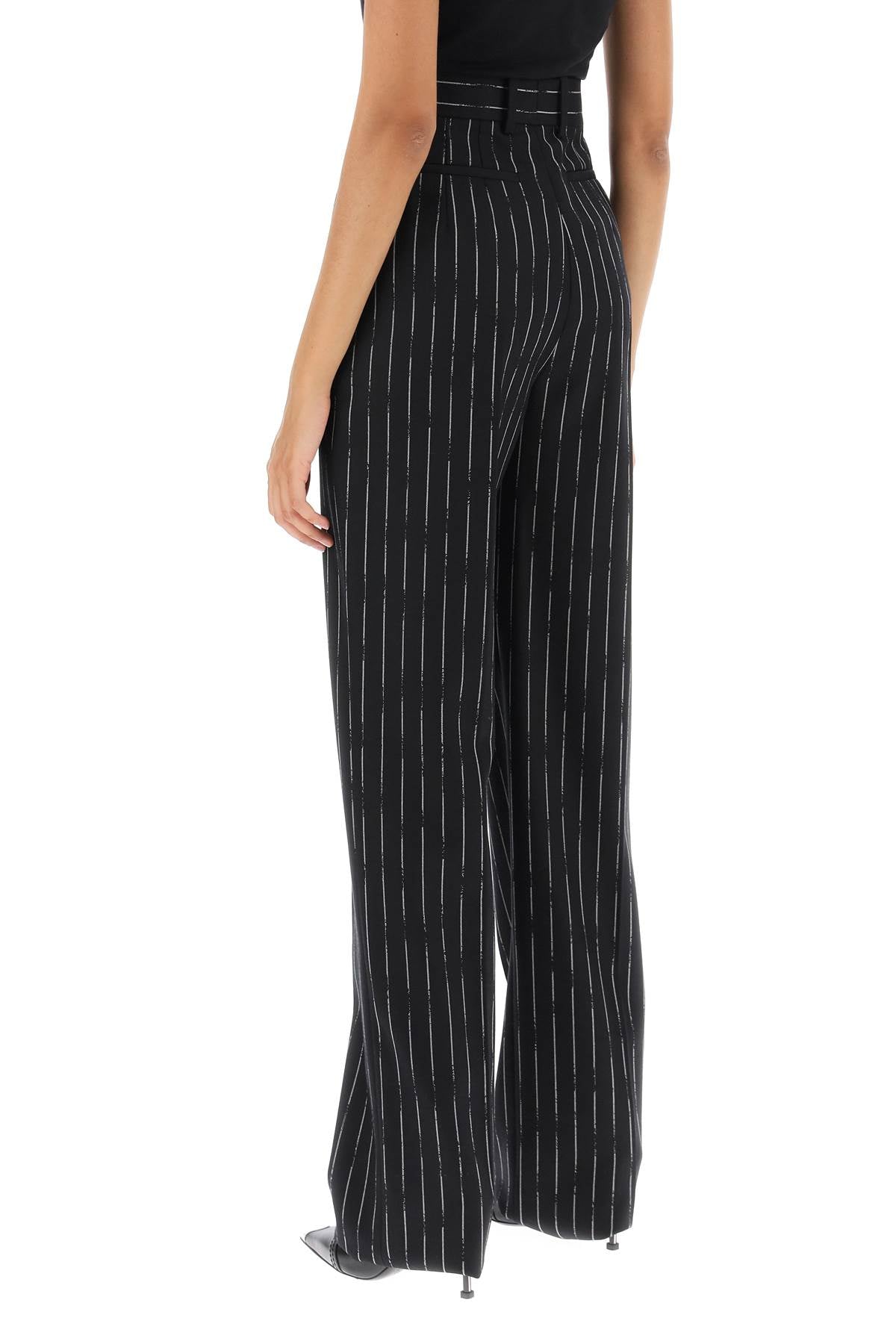 1080I ALEXANDER MCQUEEN  BROKEN PINSTRIPE TROUSERS