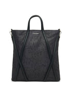 1AAQ01000 ALEXANDER MCQUEEN BLACK LEATHER GRAFFITI PRINT BAG