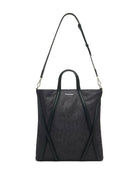 1AAQ01000 ALEXANDER MCQUEEN BLACK LEATHER GRAFFITI PRINT BAG