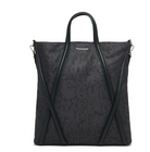 1AAQ01000 ALEXANDER MCQUEEN BLACK LEATHER GRAFFITI PRINT BAG