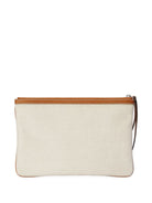 8451 GUCCI  BEIGE CANVAS LOGO POUCH