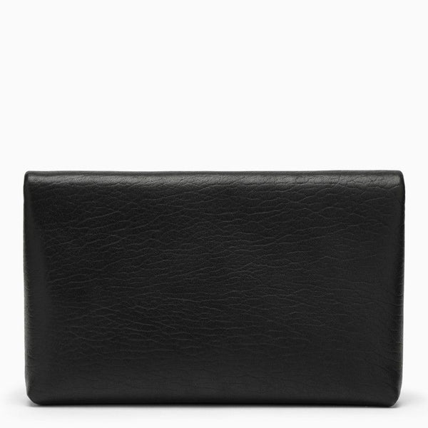 1000 SAINT LAURENT  CASSANDRE LARGE BLACK ENVELOPE CLUTCH BAG WITH LOGO